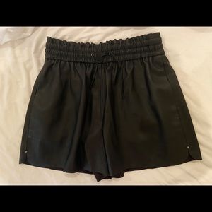 Zara black faux leather vegan shorts